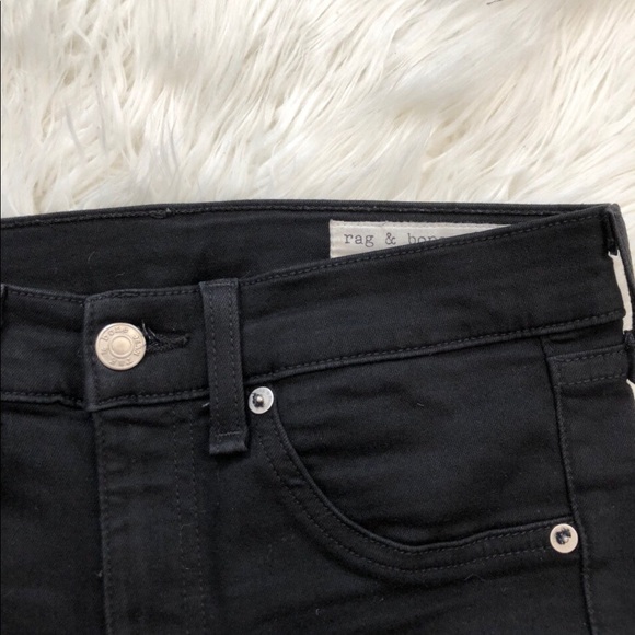 Rag & Bone Black High Rise Skinny Denim Jeans - Picture 5 of 7